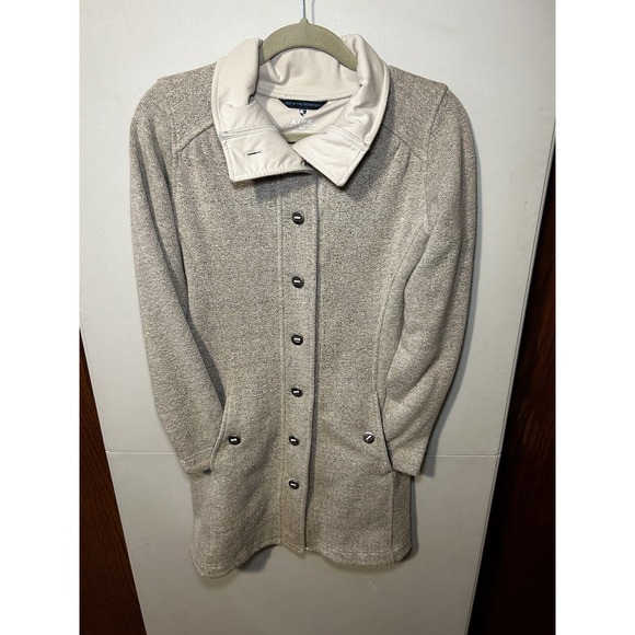 Kuhl Savina Fleece Sweater Jacket SZ XS Long Coat Taupe Button Up - Picture 1 of 6